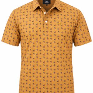 Polo Caballero Mostaza Geométrico