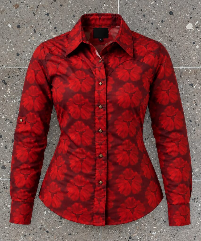 Camisa Vaquera Dama Roja Toro