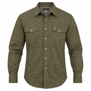 Camisa Stetson Caballero Olivo Geométrica