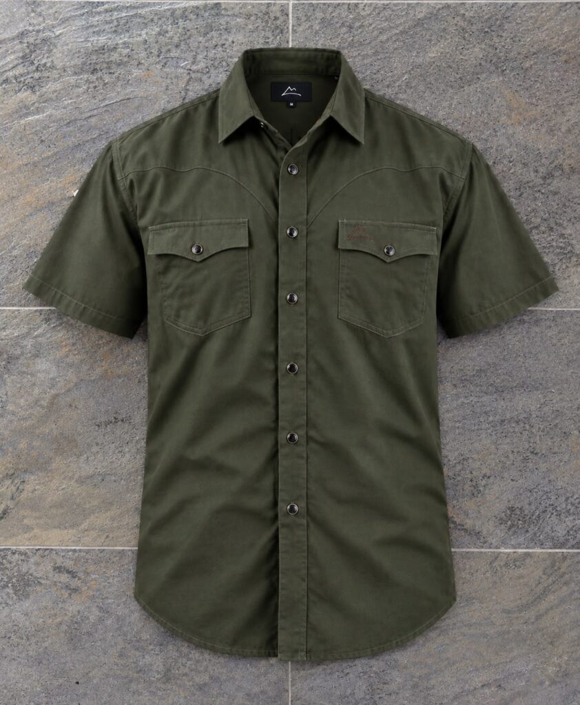 Camisa Vaquera Caballero Verde Olivo Clásica