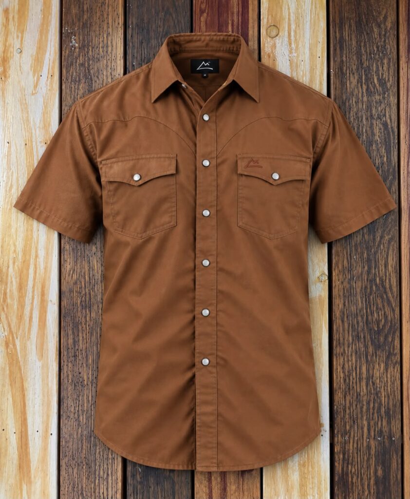 Camisa Vaquera Caballero Café Camel Clásica